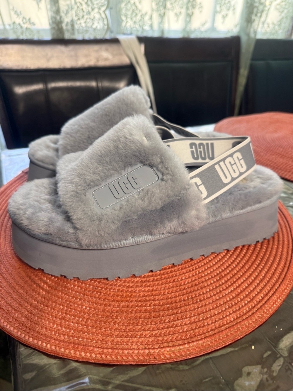 UGG Women's disco slide platform slippers in great conditions